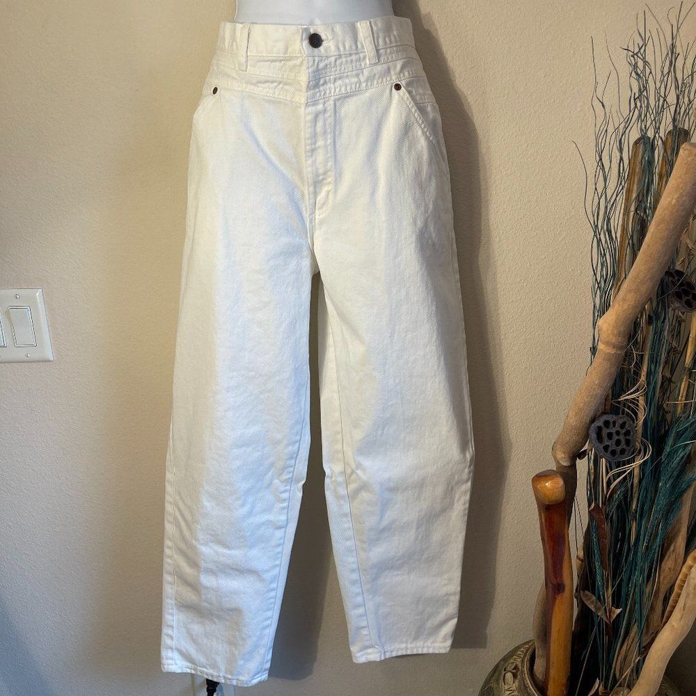 Jeans Vintage balloon taper white jeans with high yolk waist, 1980s marked 16